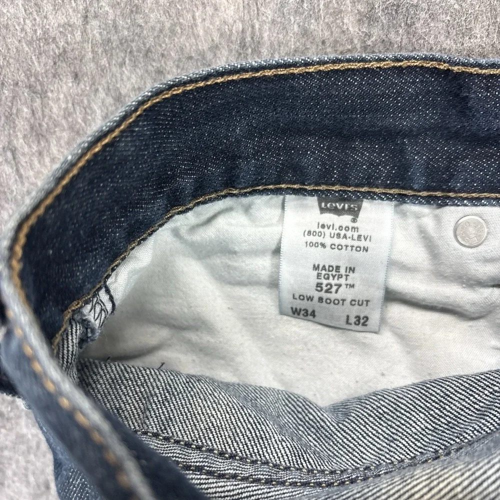 Levis 527 Low Boot Cut Jeans Men's 34 x 32 Blue Denim Y2K Flare Pants